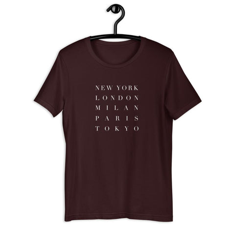 Fashion Week Unisex Tee in Oxblood