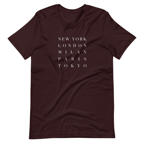 Fashion Week Unisex Tee in Oxblood